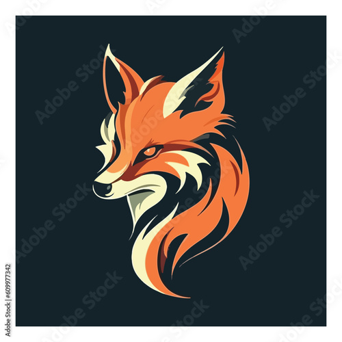 Fox shape mascot logo for fashion product company. modern flat color