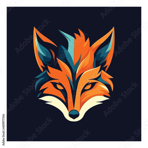 Fox shape mascot logo for fashion product company. modern flat color