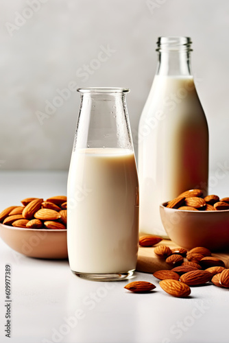 Organic White Almond Milk  generative ai