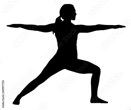 silhouette of a woman yoga illustration vector