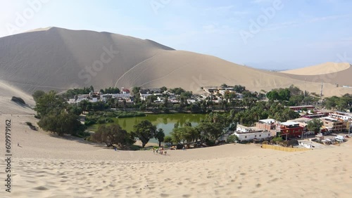 oasis and desert of huacachina in peru