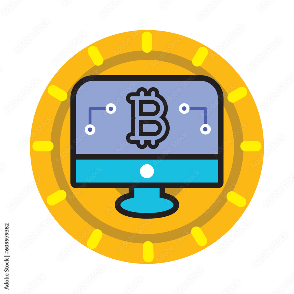 digital currency icon vector image with gold background digital currency icon vector image with gold background