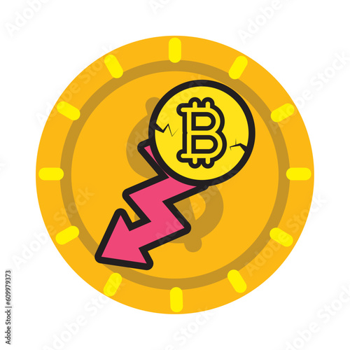 digital currency icon vector image with gold background