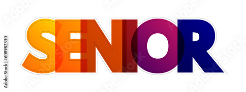 Senior colorful text quote, concept background