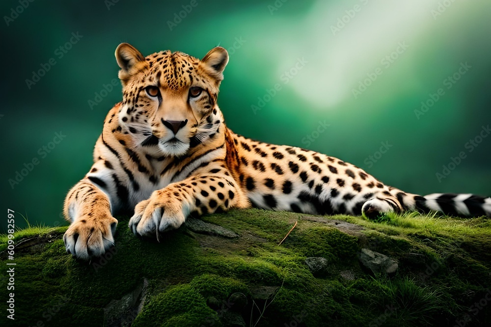 Obraz premium portrait of a leopard by AI generating