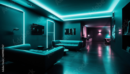 Modern luxury apartment with bright lighting and elegant decoration generated by AI