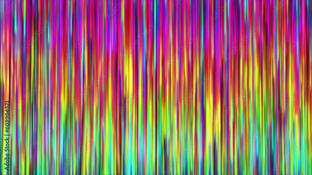 Light speed rainbow iridescent vertical glowing lines. Looping seamless background. Light speed rainbow iridescent vertical glowing lines. Looping seamless background.