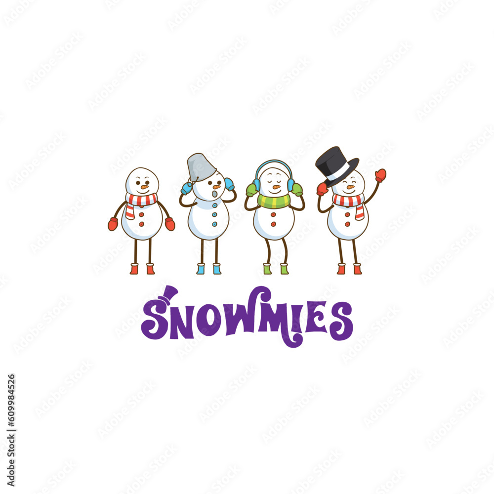 set of Christmas snowman collection. Vector design for winter and christmas greeting card. set of Christmas snowman collection. Vector design for winter and christmas greeting card.