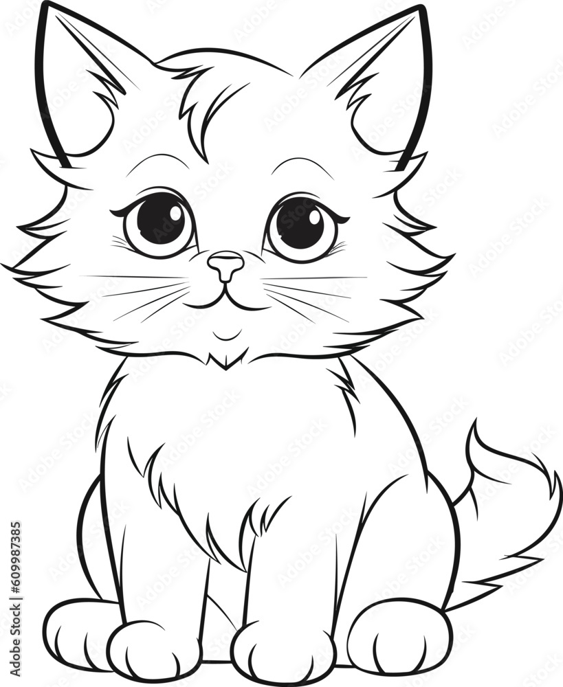 Ragdoll Cat, colouring book for kids, vector illustration Ragdoll Cat, colouring book for kids, vector illustration