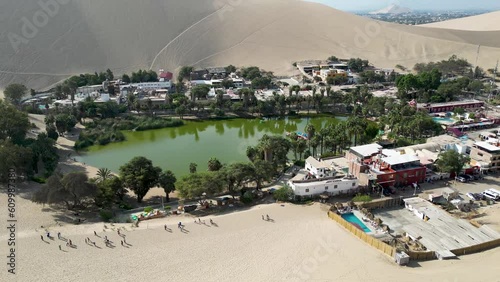 oasis and desert of huacachina in peru