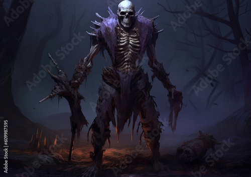 male undead warrior . Generative AI photo