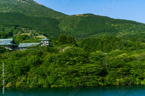 A eastern style architecture on a hill