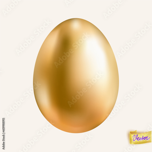 Vector Golden Egg in a Realistic Style with Nice Shadows.