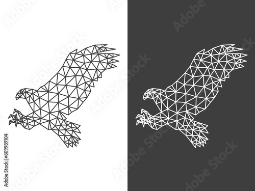 Triangle low poly eagle art vector design illustration