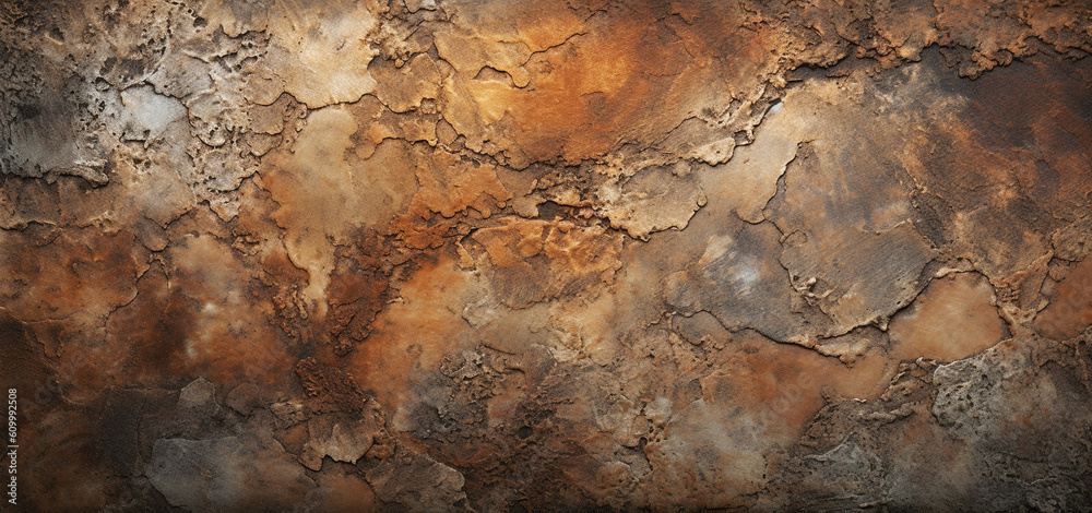 Grunge Metal Texture, Rusted Steel Wall background. Generative AI