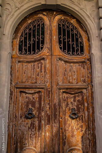 View of an old Art Nouveau door