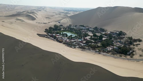 oasis and desert of huacachina in peru