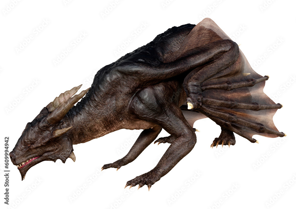 Obraz premium 3D Rendering Fairy Tale Dragon on White