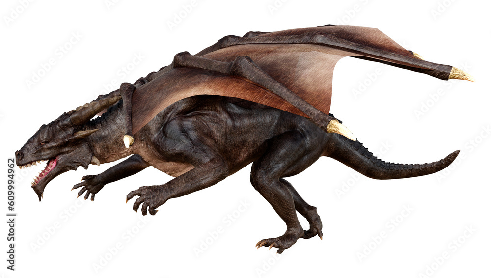 Fototapeta premium 3D Rendering Fairy Tale Dragon on White