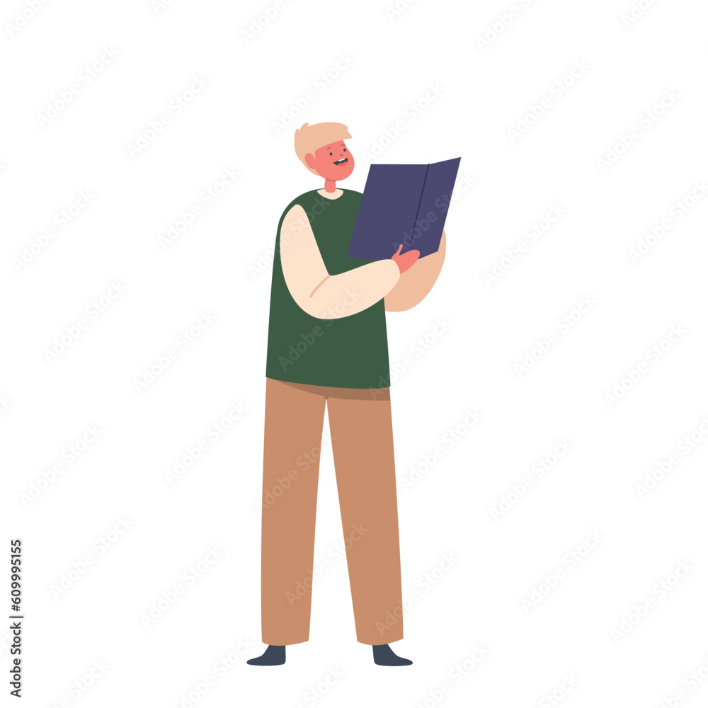 Child Joyfully Sings In A Choral Performance, Holding Notes In Hands, Expressing Passion, Talent, And Musical Harmony Child Joyfully Sings In A Choral Performance, Holding Notes In Hands, Expressing Passion, Talent, And Musical Harmony