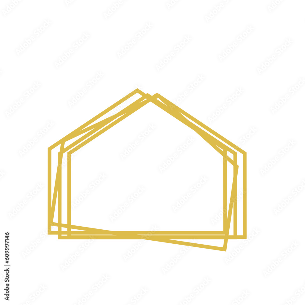 Gold Geometric Polygonal frame Gold Geometric Polygonal frame
