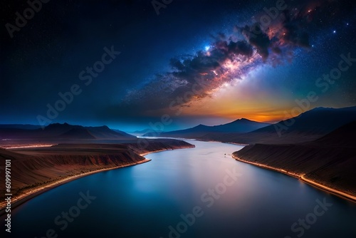 Most Beautiful and captivating panorama of Nature generative Ai technology