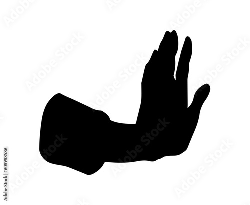 Hand showing no. Vector drawing