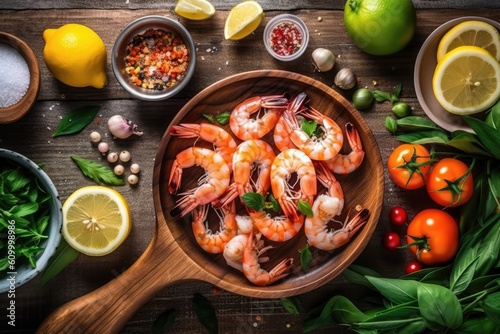 stock photo of boiled shrimp ready to eat in the plate Food Photography AI Generated