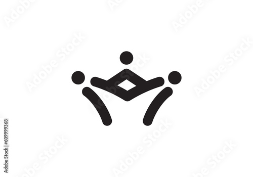 people with crown simple abstract logo design inspiration