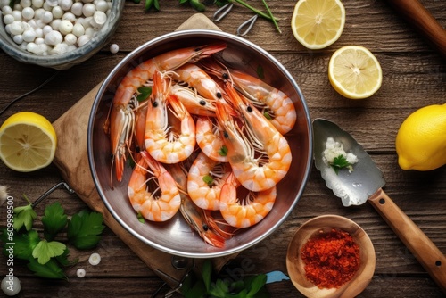 stock photo of boiled shrimp ready to eat in the plate Food Photography AI Generated