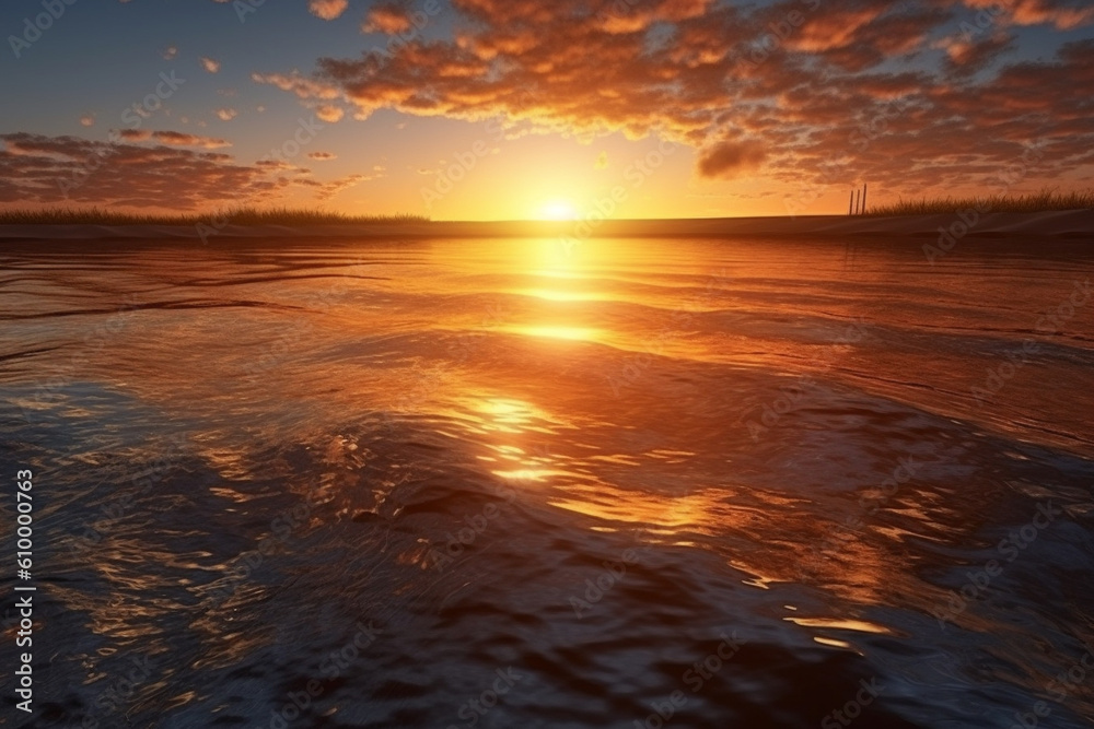 Naklejka premium A Journey Downstream: Capturing the Essence of Rivers. Generative AI