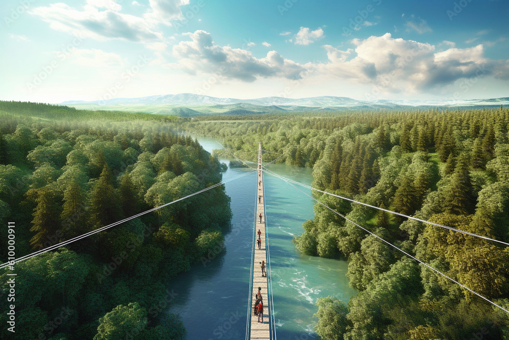 Obraz premium A Journey Downstream: Capturing the Essence of Rivers. Generative AI