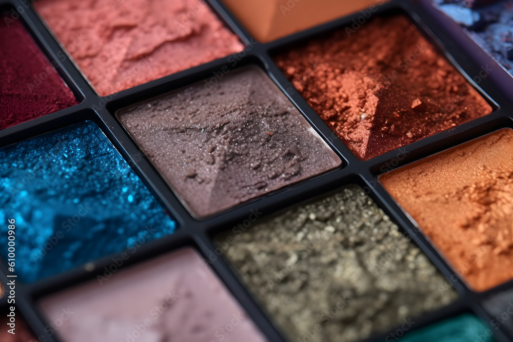 Fototapeta premium Beauty of Professional Eye Shadow Palette - Generative AI