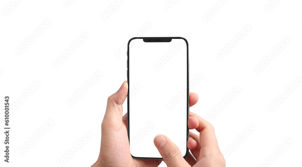 Hand holding new smartphone . Smartphone png Hand holding new smartphone . Smartphone png