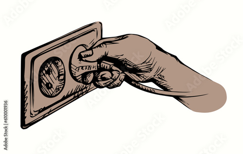 Vector drawing. Plug for electrical outlet