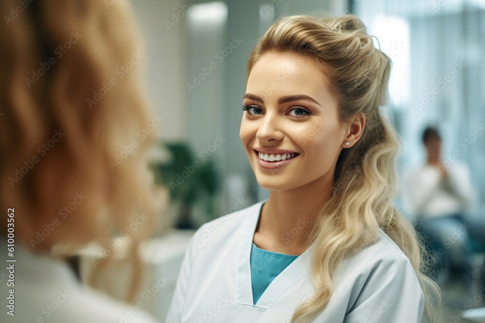 To advertise a dentist. Portrait of a beautiful girl after a dentist appointment. Dentist. Beautiful smile. Generative ai. To advertise a dentist. Portrait of a beautiful girl after a dentist appointment. Dentist. Beautiful smile. Generative ai.