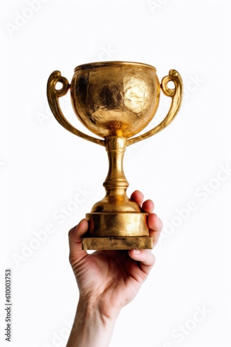Hand Holding a Golden Troph...