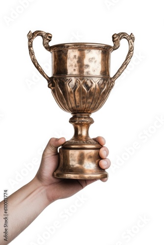 Hand Holding a Golden Troph...