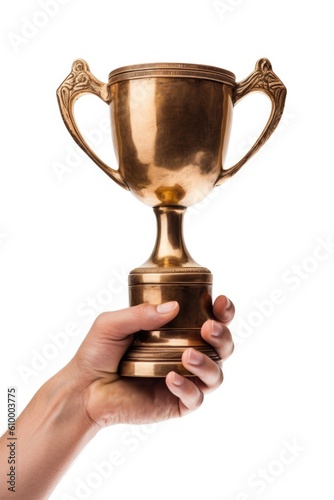 Hand Holding a Golden Troph...