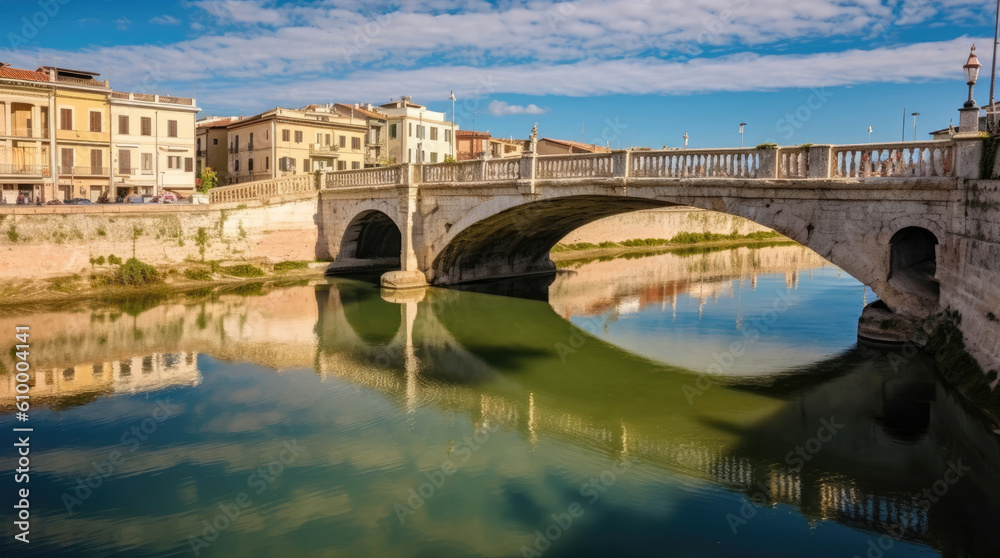 Bridge of Tiberius (Ponte di Tiberio) in Rimini, Italy