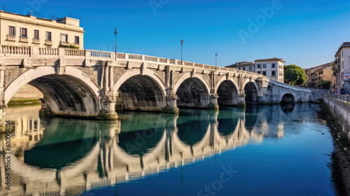 Bridge of Tiberius (Ponte di Tiberio) in Rimini, Italy photo