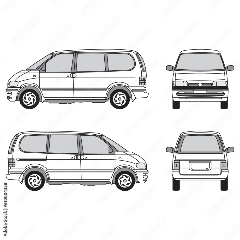 outline of van, minibus part 204