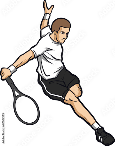 tennis player action sport clipart  