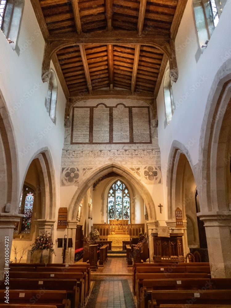 interior of Chalfont St Giles Parish Church Buckinghamshire England
