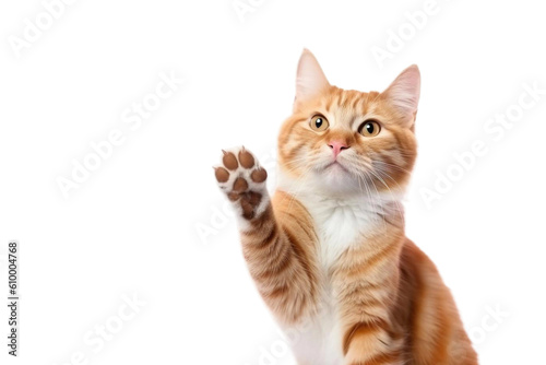 Cat giving a high five