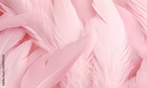  a close up of pink feathers with a white background and a pink background with a white background and a pink background with a white background. generative ai