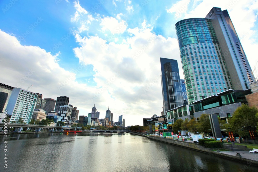 Central Business District skyline with Yarra river, Melbourne, Victoria, Australia