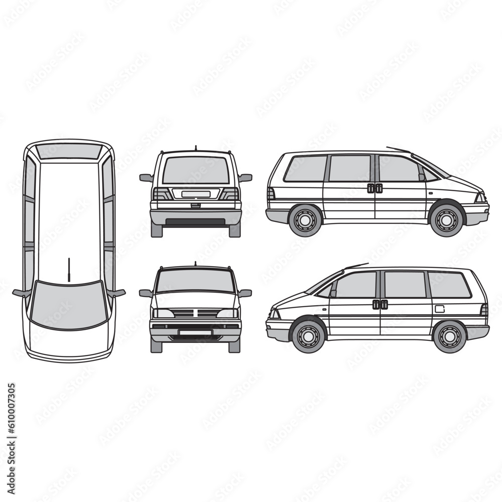 outline of van, minibus part 215