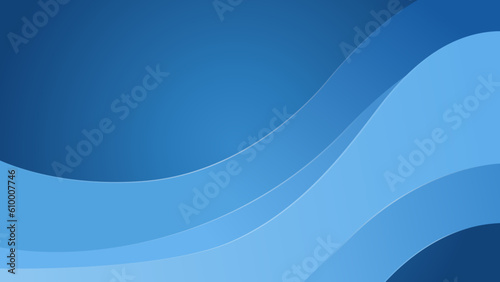 Blue abstract wave background presentation template	
