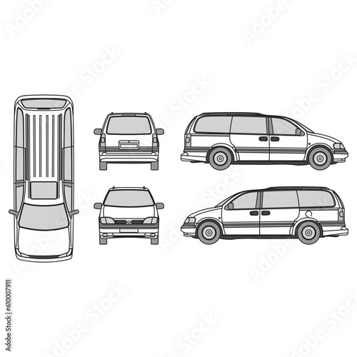 outline of van, minibus part 213